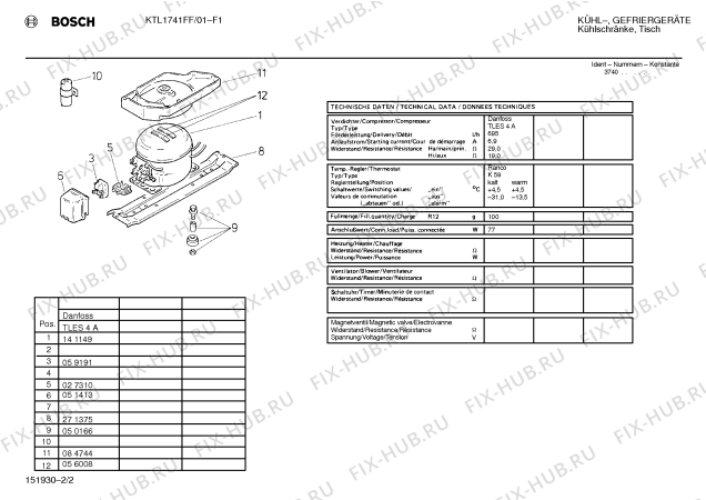 Взрыв-схема холодильника Bosch KTL1741FF - Схема узла 02