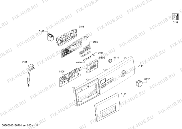 Схема №4 WAB28160NL Clasixx 6 с изображением Панель управления для стиралки Bosch 11003065