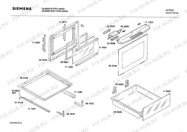 Схема №2 HL6602 с изображением Стеклокерамика для духового шкафа Siemens 00204106