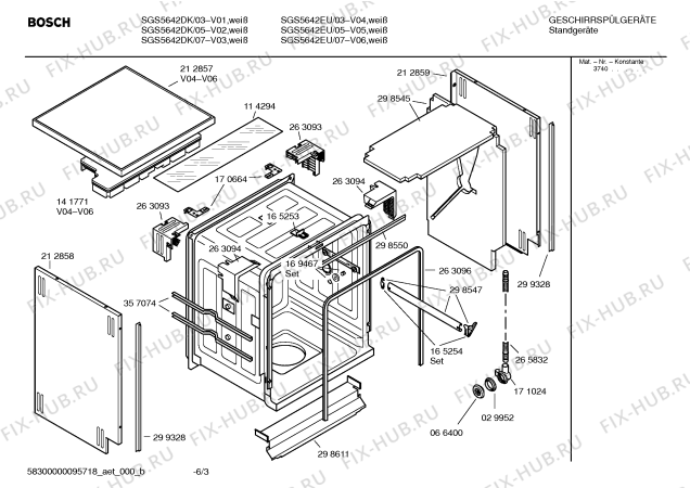 Взрыв-схема посудомоечной машины Bosch SGS5642DK - Схема узла 03