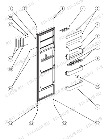 Схема №1 SD167 (F050041) с изображением Корпусная деталь для холодильной камеры Indesit C00258776