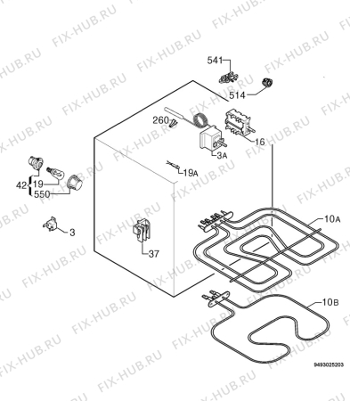 Взрыв-схема плиты (духовки) Zanussi ZBN723N - Схема узла Electrical equipment 268