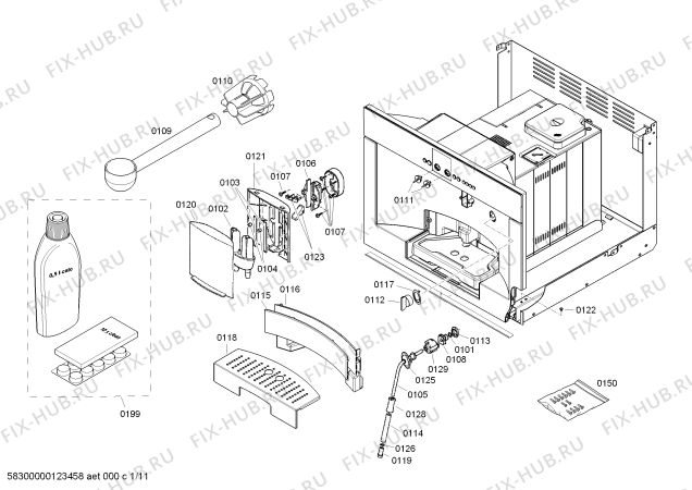 Схема №3 3CF458XP Balay с изображением Модуль управления для электрокофемашины Bosch 00651256