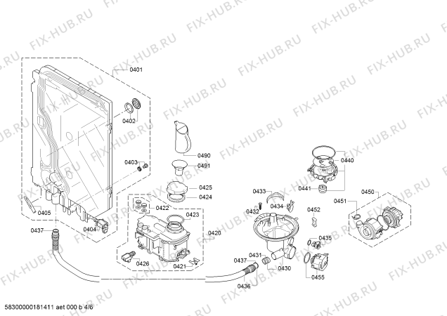 Схема №2 SMS53N28IL SilencePlus, made in Germany, Serie6 с изображением Силовой модуль запрограммированный для посудомойки Bosch 12015002