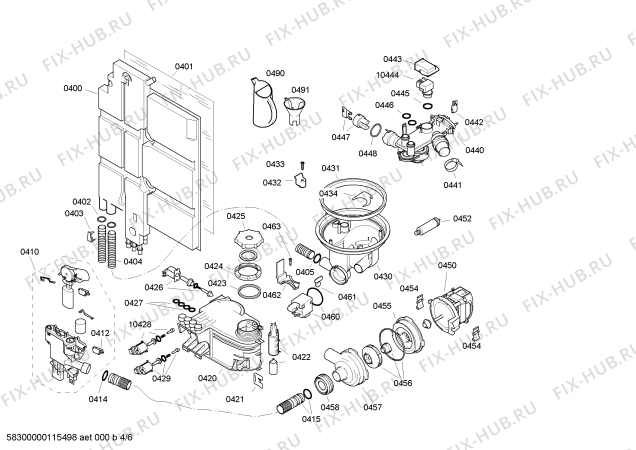 Схема №3 S44M57S1EU с изображением Передняя панель для посудомойки Bosch 00446214