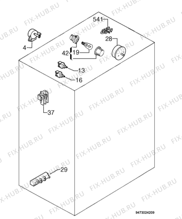 Взрыв-схема плиты (духовки) Electrolux EKG6703 - Схема узла Electrical equipment 268