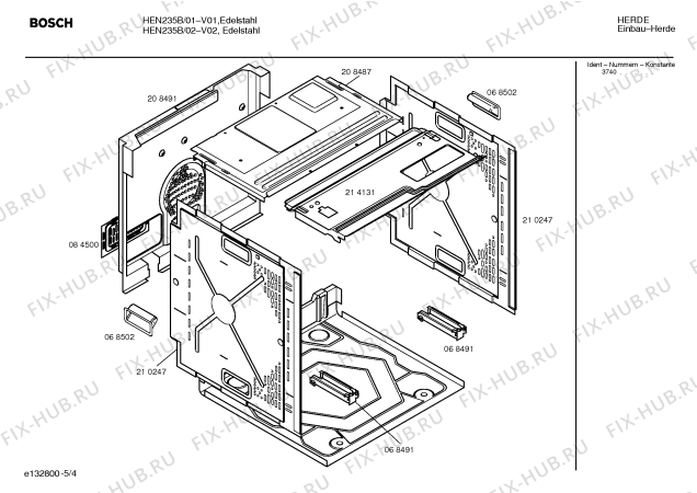 Схема №3 HEN235B с изображением Панель управления для духового шкафа Bosch 00352236