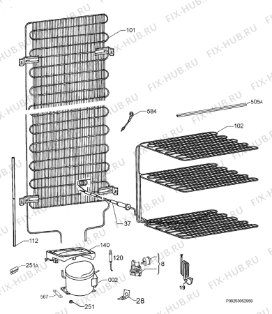 Взрыв-схема холодильника Aeg S33400CSS0 - Схема узла Cooling system 017