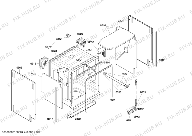 Схема №2 SHU33A06UC Bosch с изображением Кабель для посудомоечной машины Bosch 00189501