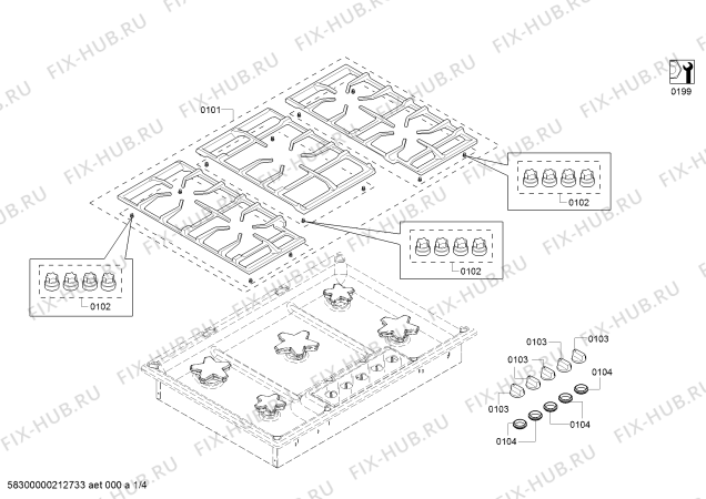 Схема №1 SGSXP365TS Thermador с изображением Датчик Вентури для плиты (духовки) Bosch 10005149