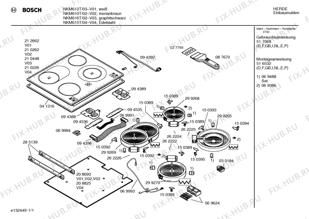 Схема №1 NKM612T с изображением Стеклокерамика для духового шкафа Bosch 00212662