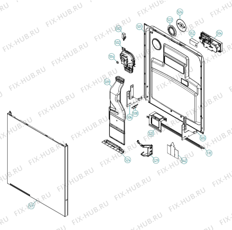 Взрыв-схема посудомоечной машины Gorenje EDWH24 XXL US   -SS Bi (335621, DW70.3) - Схема узла 05