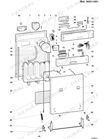 Взрыв-схема посудомоечной машины Ariston LSI67A (F018318) - Схема узла