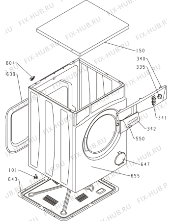 Схема №1 WA50060 (287551, PS03/060) с изображением Обшивка для стиралки Gorenje 290772