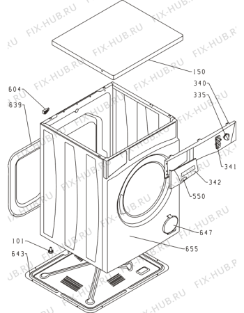 Схема №1 SWA60100 (255143, PS03/100) с изображением Декоративная панель для стиральной машины Gorenje 259457