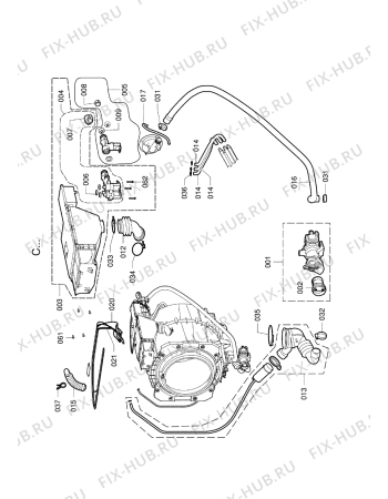 Схема №2 WA 6960 li с изображением Уплотнение для стиралки Whirlpool 480111103335