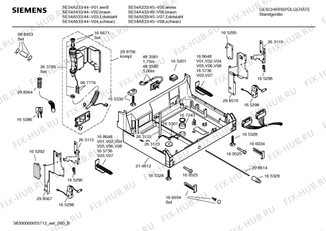 Схема №2 SGIKBE5 с изображением Краткая инструкция для посудомоечной машины Siemens 00587805