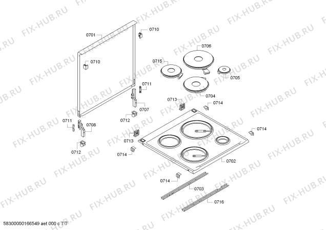 Взрыв-схема плиты (духовки) Siemens HD721213G - Схема узла 07