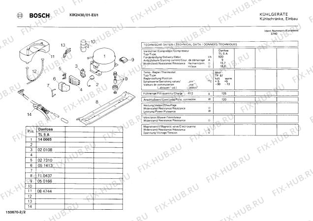 Схема №1 0702234810 KIK243 с изображением Плата для холодильника Bosch 00118308