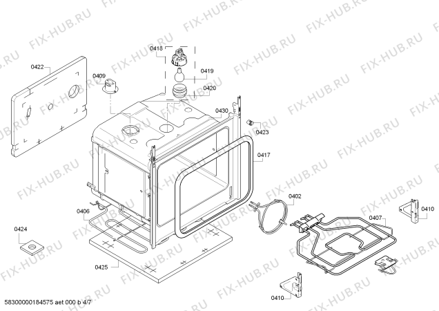 Взрыв-схема плиты (духовки) Bosch HCE748120F - Схема узла 04