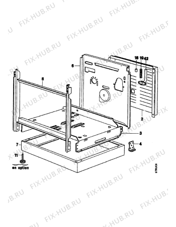 Взрыв-схема плиты (духовки) Electrolux EK6163/2 - Схема узла Internal panels