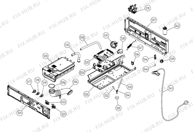 Взрыв-схема стиральной машины Gorenje W6221 US   -white (900003264, WM44AUS) - Схема узла 05