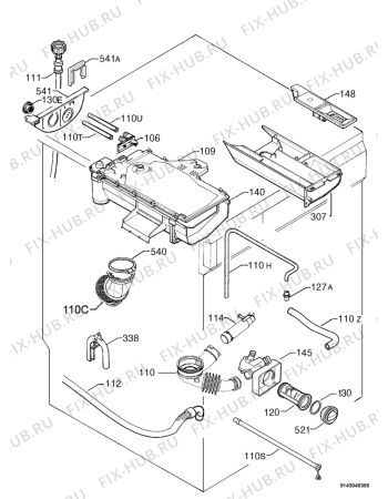 Взрыв-схема стиральной машины Electrolux EWF1282G - Схема узла Hydraulic System 272