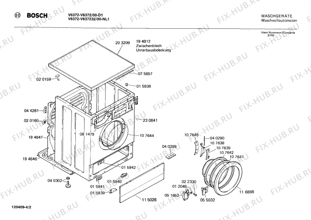 Взрыв-схема стиральной машины Bosch V6372 - Схема узла 02