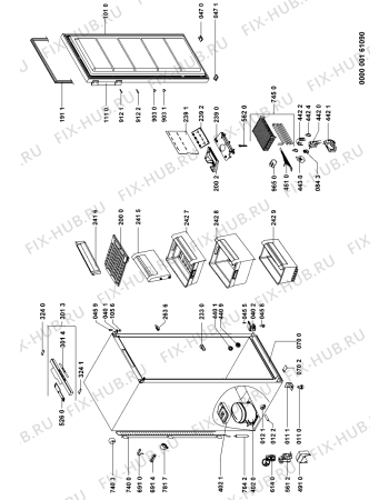 Схема №1 WVWV-308T.F с изображением Элемент корпуса для холодильника Whirlpool 480132101064