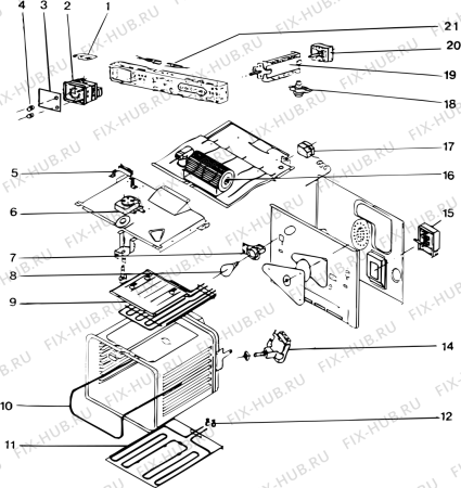 Взрыв-схема плиты (духовки) SCHOLTES C780GEAWHCEFR (F014000) - Схема узла