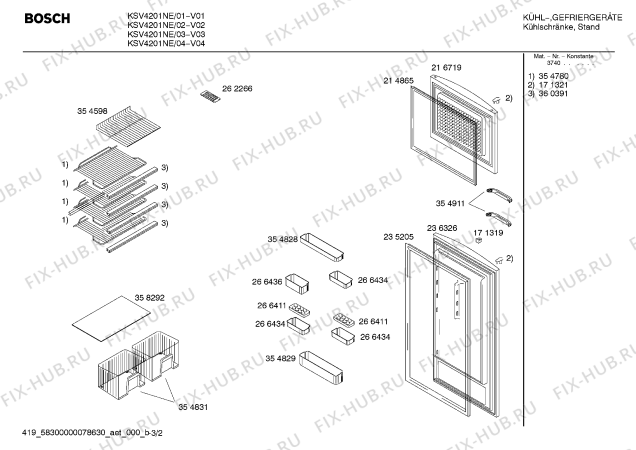 Взрыв-схема холодильника Bosch KSV4201NE - Схема узла 02