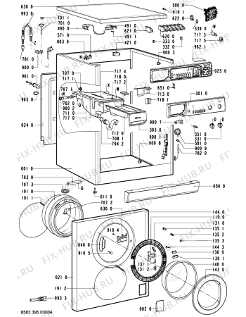 Схема №1 WAS 4530-D с изображением Обшивка для стиралки Whirlpool 481245212613