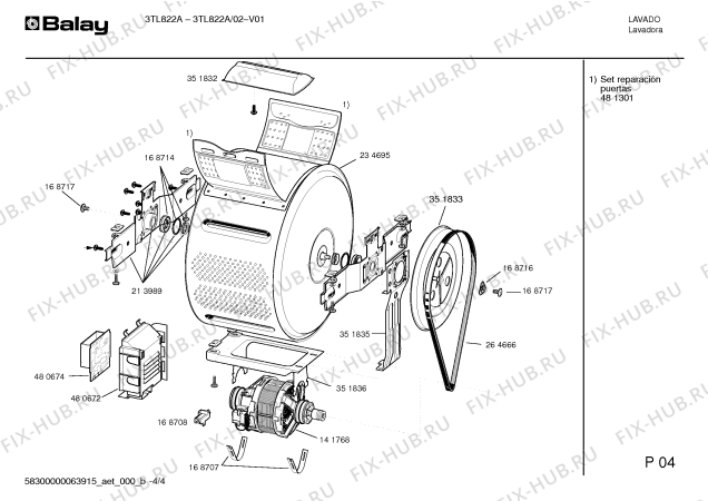 Схема №1 3TL822A с изображением Модуль управления мотором для стиралки Bosch 00480674