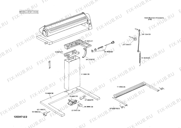 Взрыв-схема гладильного катка Bosch 0727114016 BM70K - Схема узла 02