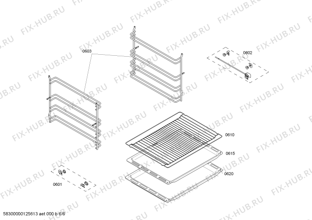 Взрыв-схема плиты (духовки) Bosch HBN731551A - Схема узла 06