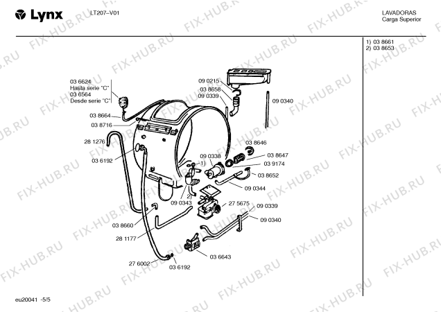 Схема №1 BAT94110 BAT9411 с изображением Мотор для стиральной машины Bosch 00140715