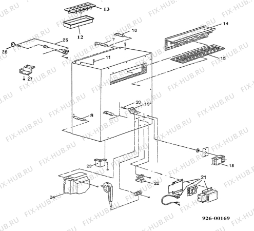 Взрыв-схема холодильника Electrolux RA80D - Схема узла Housing 001