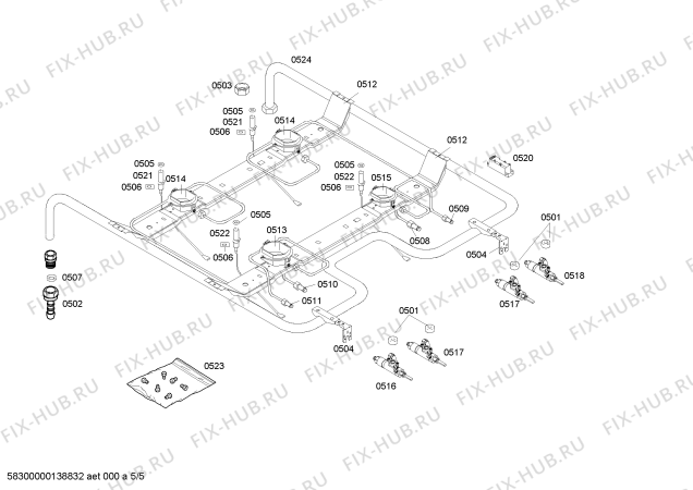 Схема №2 FRT3001G с изображением Панель управления для электропечи Bosch 00672083