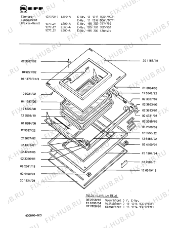 Взрыв-схема плиты (духовки) Neff 195304438 1077.21LEHD-4 - Схема узла 04