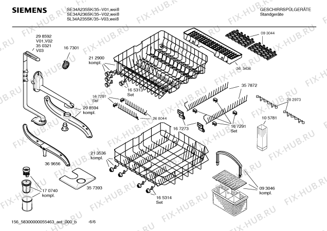 Взрыв-схема посудомоечной машины Siemens SE34A235SK - Схема узла 06
