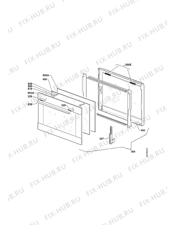 Взрыв-схема плиты (духовки) Juno Electrolux JOB98000X - Схема узла Door 003