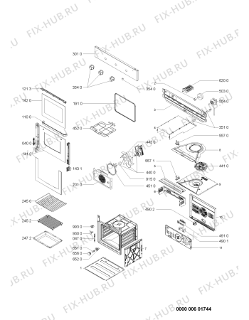 Схема №1 AKP200IX3 (F091043) с изображением Обшивка для духового шкафа Indesit C00341981