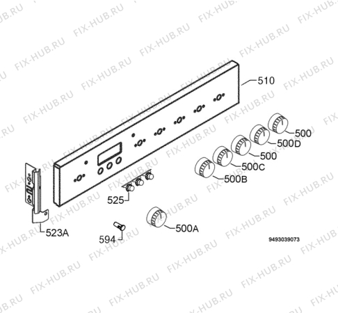 Взрыв-схема плиты (духовки) Privileg 00324739_60877 - Схема узла Command panel 037