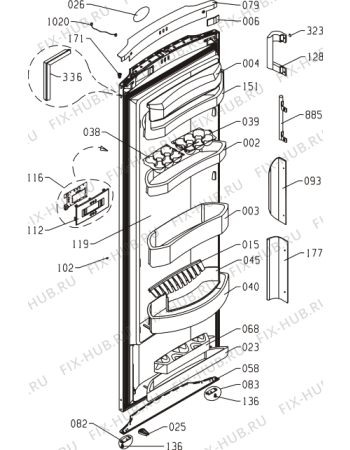 Взрыв-схема холодильника Gorenje R65364W (132615, HKS3666EF) - Схема узла 02