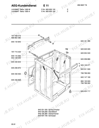 Взрыв-схема стиральной машины Aeg LAVB 1005 W - Схема узла Housing 001