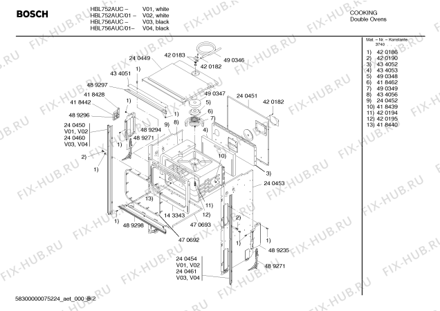 Взрыв-схема холодильника Bosch HBL752AUC - Схема узла 03