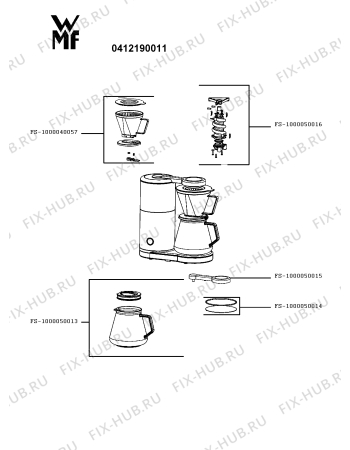 Схема №1 0412190011 с изображением Колба для электрокофеварки Seb FS-1000050013