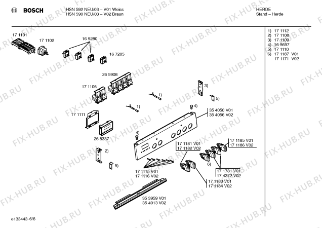 Схема №2 HSN592NEU с изображением Ручка конфорки для электропечи Bosch 00171185