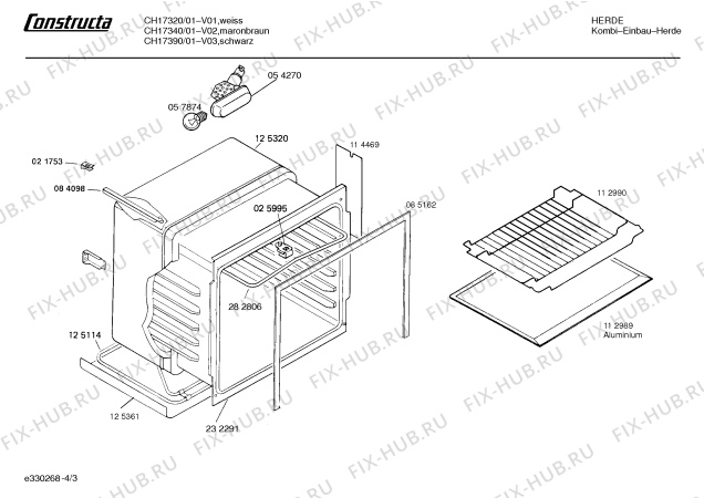 Взрыв-схема плиты (духовки) Constructa CH17320 - Схема узла 03