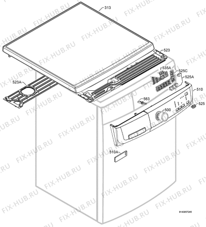 Взрыв-схема стиральной машины Electrolux EWF107110W - Схема узла Command panel 037